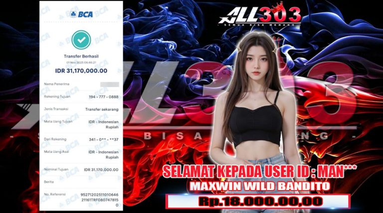 BUKTI KEMENANGAN ALL303 01 NOV