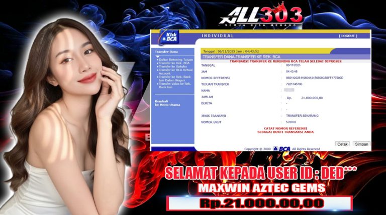 BUKTI KEMENANGAN ALL303 06 NOV