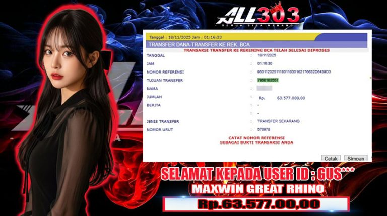 BUKTI KEMENANGAN ALL303 18 NOV