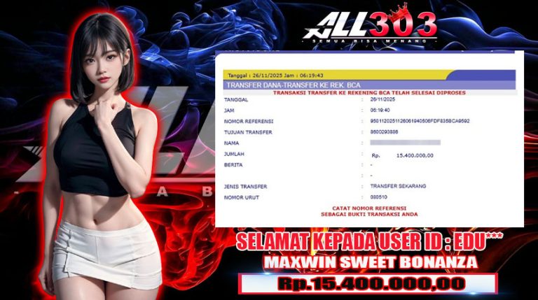 BUKTI KEMENANGAN ALL303 26 NOV