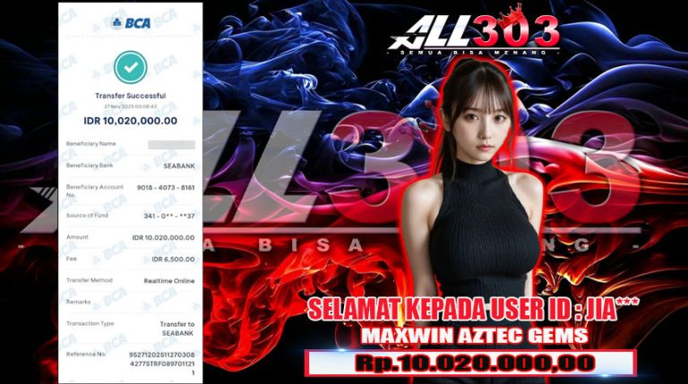 BUKTI KEMENANGAN ALL303 27 nov