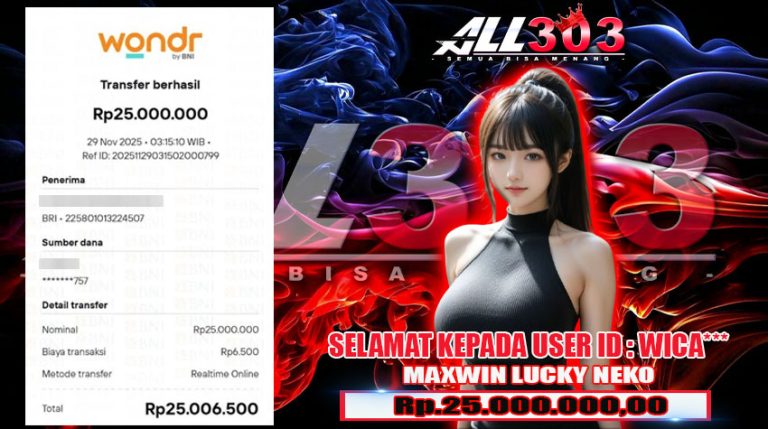 BUKTI KEMENANGAN ALL303 29 NOV