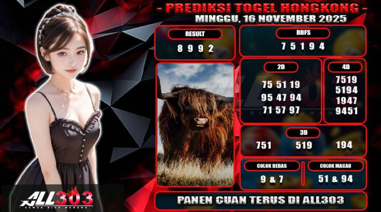 PREDIKSI TOGEL ALL303 16 NOV