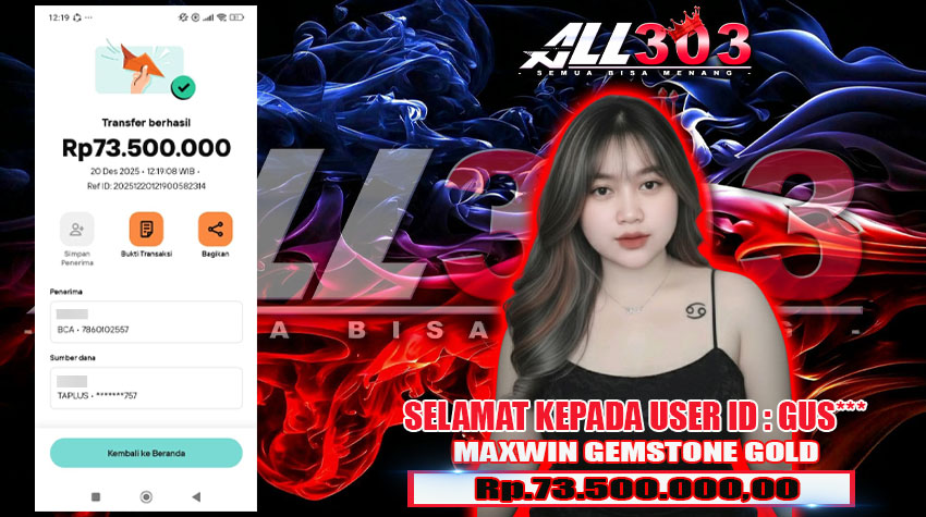 BUKTI KEMENANGAN ALL303 20 DES