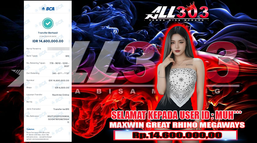 BUKTI KEMENANGAN ALL303 21 DES