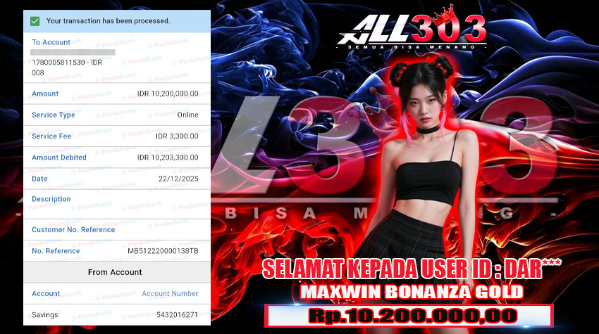 BUKTI KEMENANGAN ALL303 22 DES