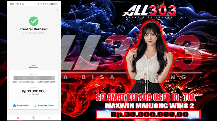 BUKTI KEMENANGAN ALL303 24 DES