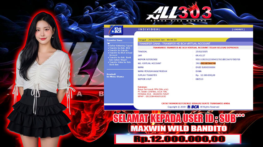 BUKTI KEMENANGAN ALL303 25 DES