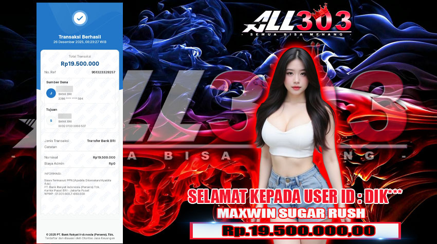 BUKTI KEMENANGAN ALL303 26 DES