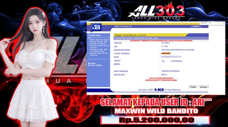 BUKTI KEMENANGAN ALL303 30 DES