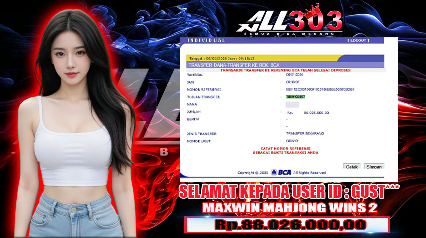 BUKTI KEMENANGAN ALL303 06 JAN